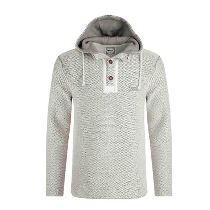 Ecru - Front - Weird Fish Mens Bakersfield Macaroni Button Neck Hoodie