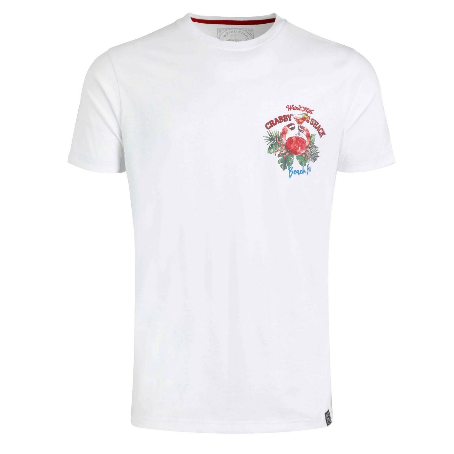 White - Front - Weird Fish Mens Crabby Shack Back Print T-Shirt