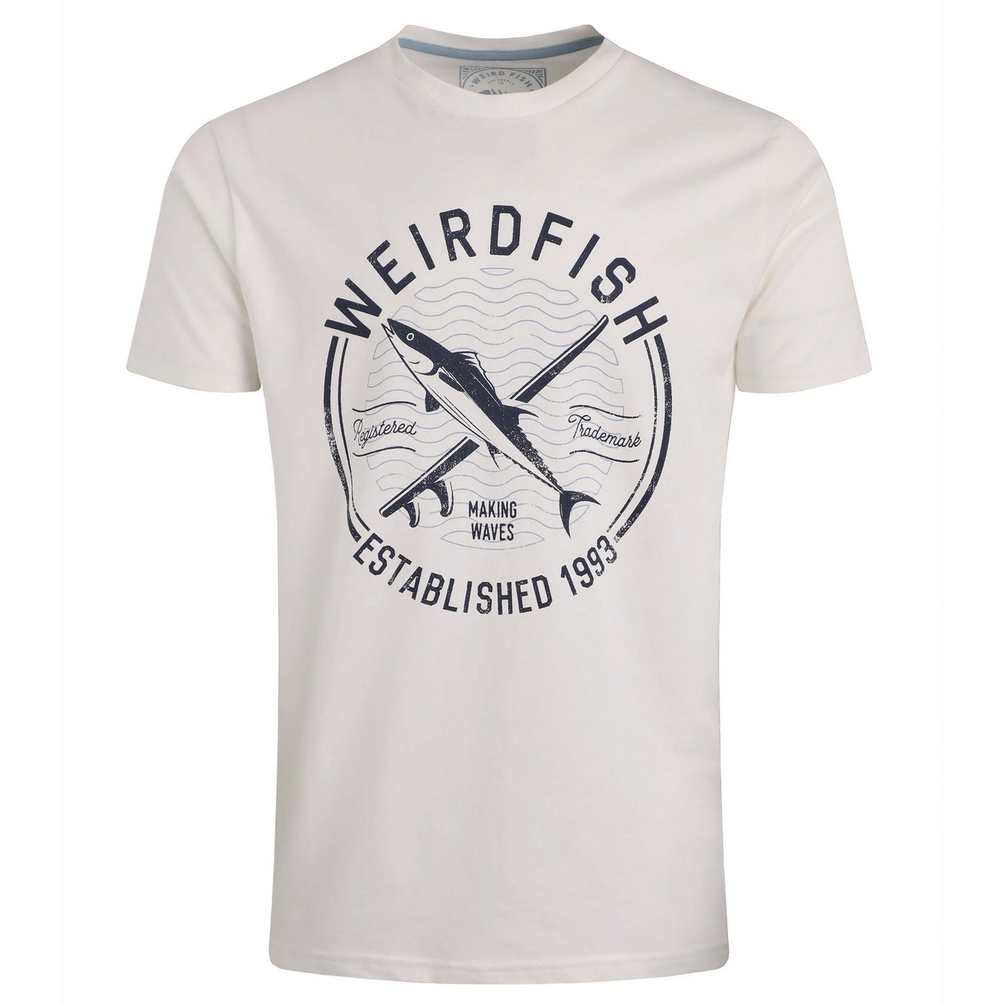 White - Front - Weird Fish Mens Hudson Printed Branded T-Shirt