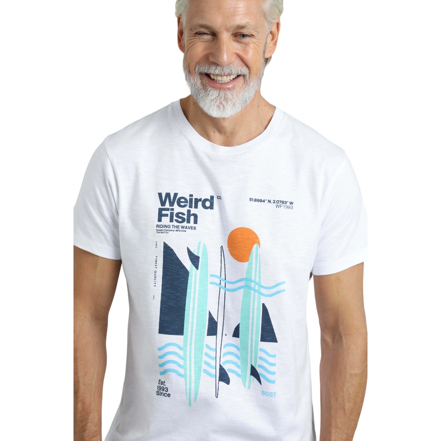 White - Side - Weird Fish Mens Coordinates Graphic T-Shirt
