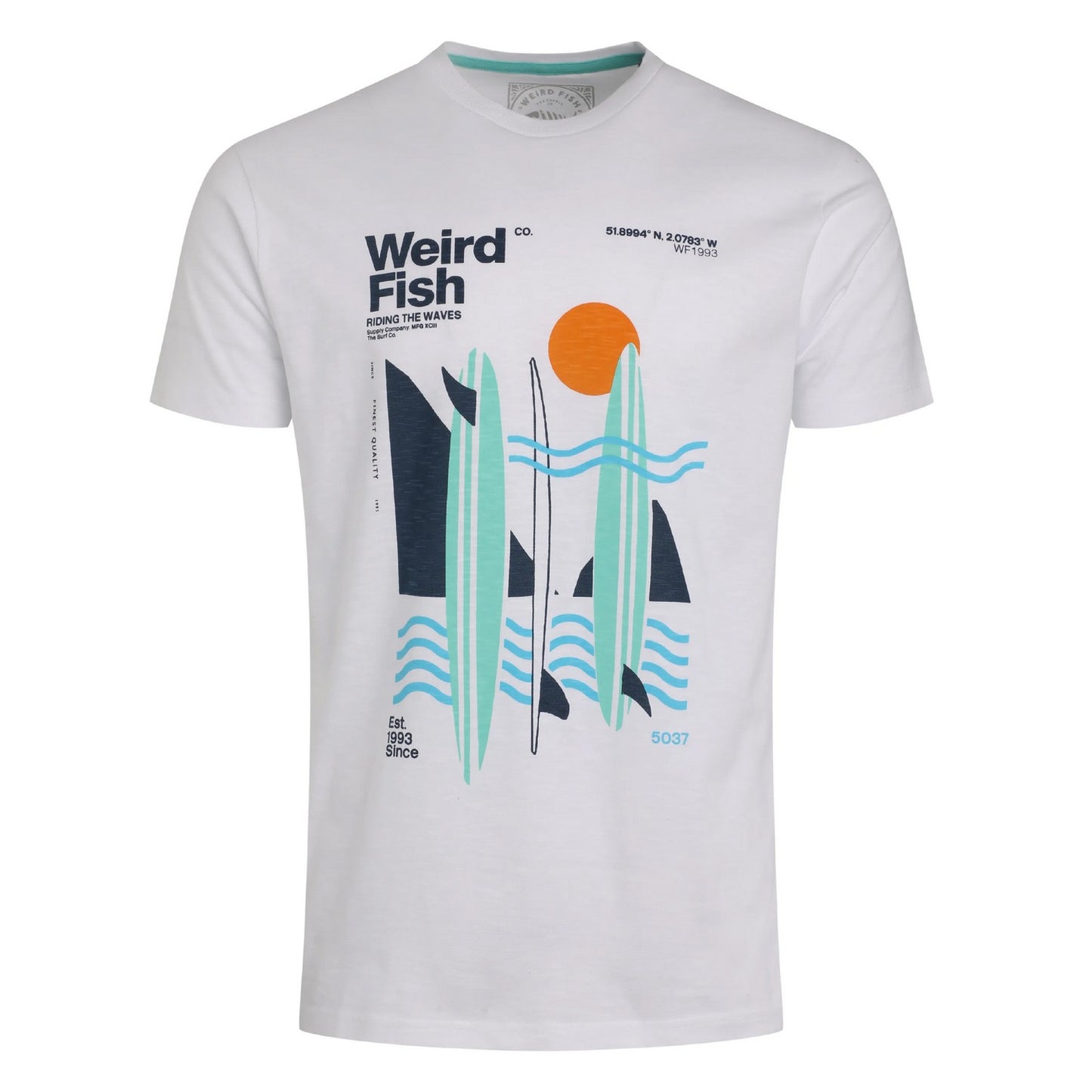 White - Front - Weird Fish Mens Coordinates Graphic T-Shirt