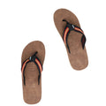 Caramel - Side - Weird Fish Mens Malham Faux Leather Flip Flops