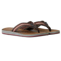 Antique Tan - Front - Weird Fish Mens Malham Faux Leather Flip Flops