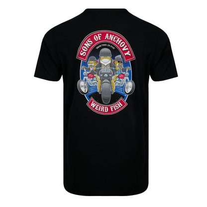 Black - Back - Weird Fish Mens Sons Of Anchovy Back Print T-Shirt