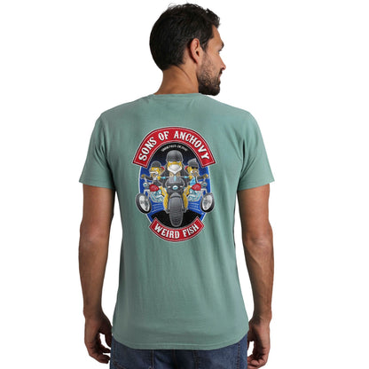 Mineral Blue - Pack Shot - Weird Fish Mens Sons Of Anchovy Back Print T-Shirt