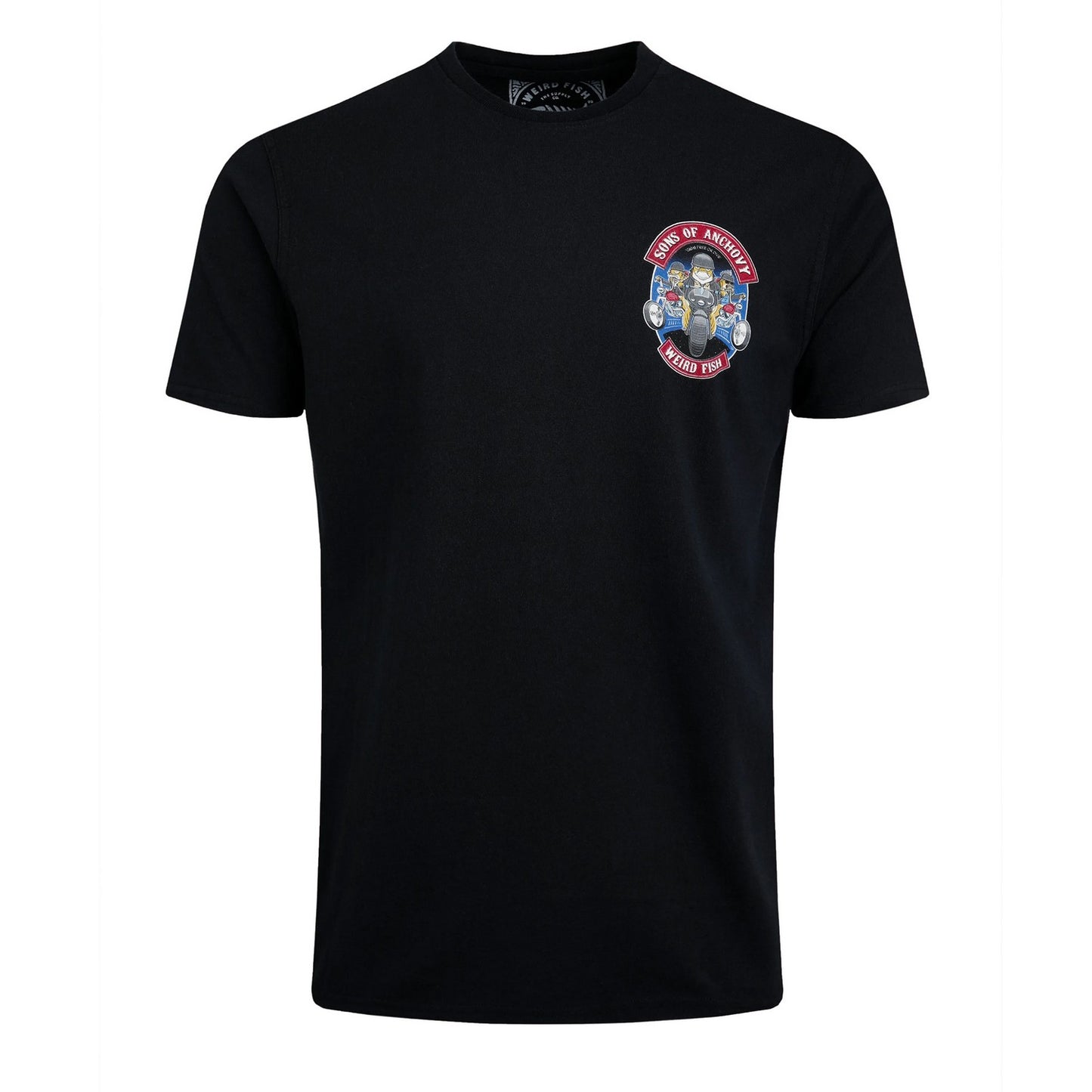 Black - Front - Weird Fish Mens Sons Of Anchovy Back Print T-Shirt
