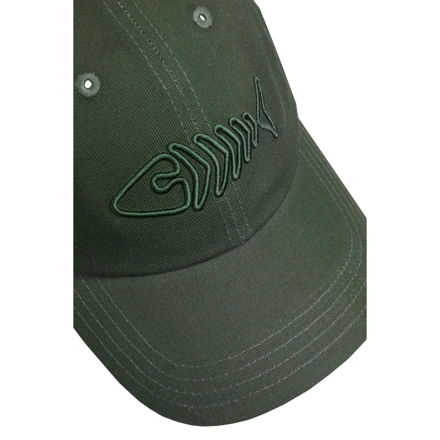 Army Green - Side - Weird Fish Bude Logo Twill Baseball Cap