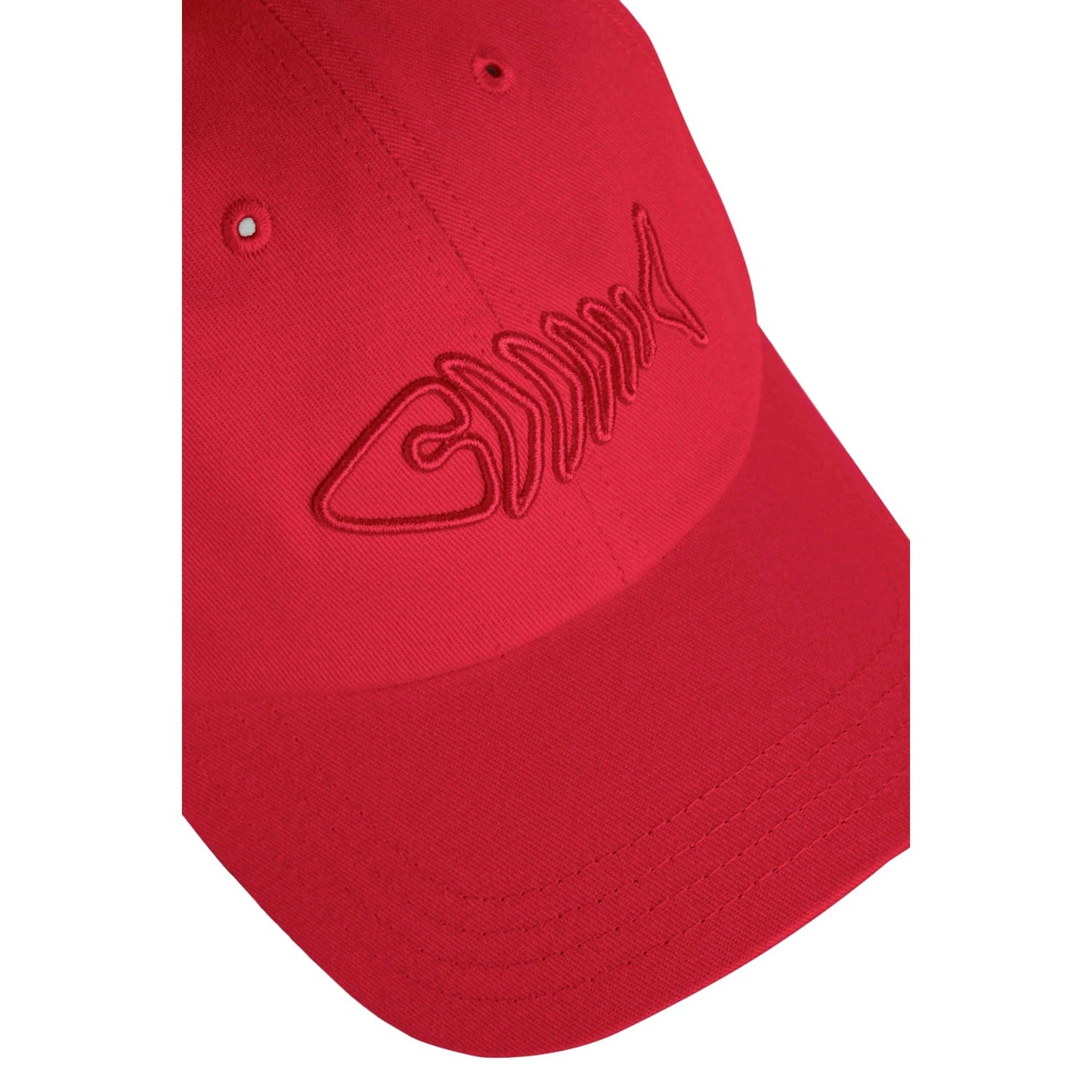Retro Red - Side - Weird Fish Bude Logo Twill Baseball Cap