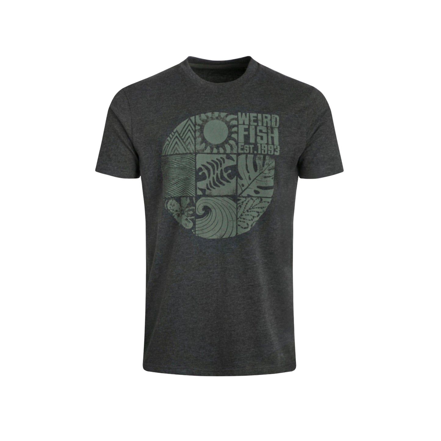 Washed Black - Front - Weird Fish Mens Summer Sector Graphic T-Shirt