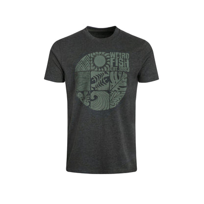 Washed Black - Front - Weird Fish Mens Summer Sector Graphic T-Shirt