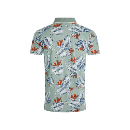 Mineral Blue - Back - Weird Fish Mens Sarat Printed Polo Shirt