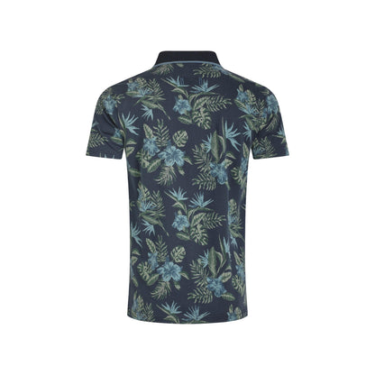 Navy - Back - Weird Fish Mens Sarat Printed Polo Shirt