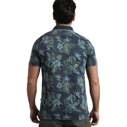 Navy - Lifestyle - Weird Fish Mens Sarat Printed Polo Shirt