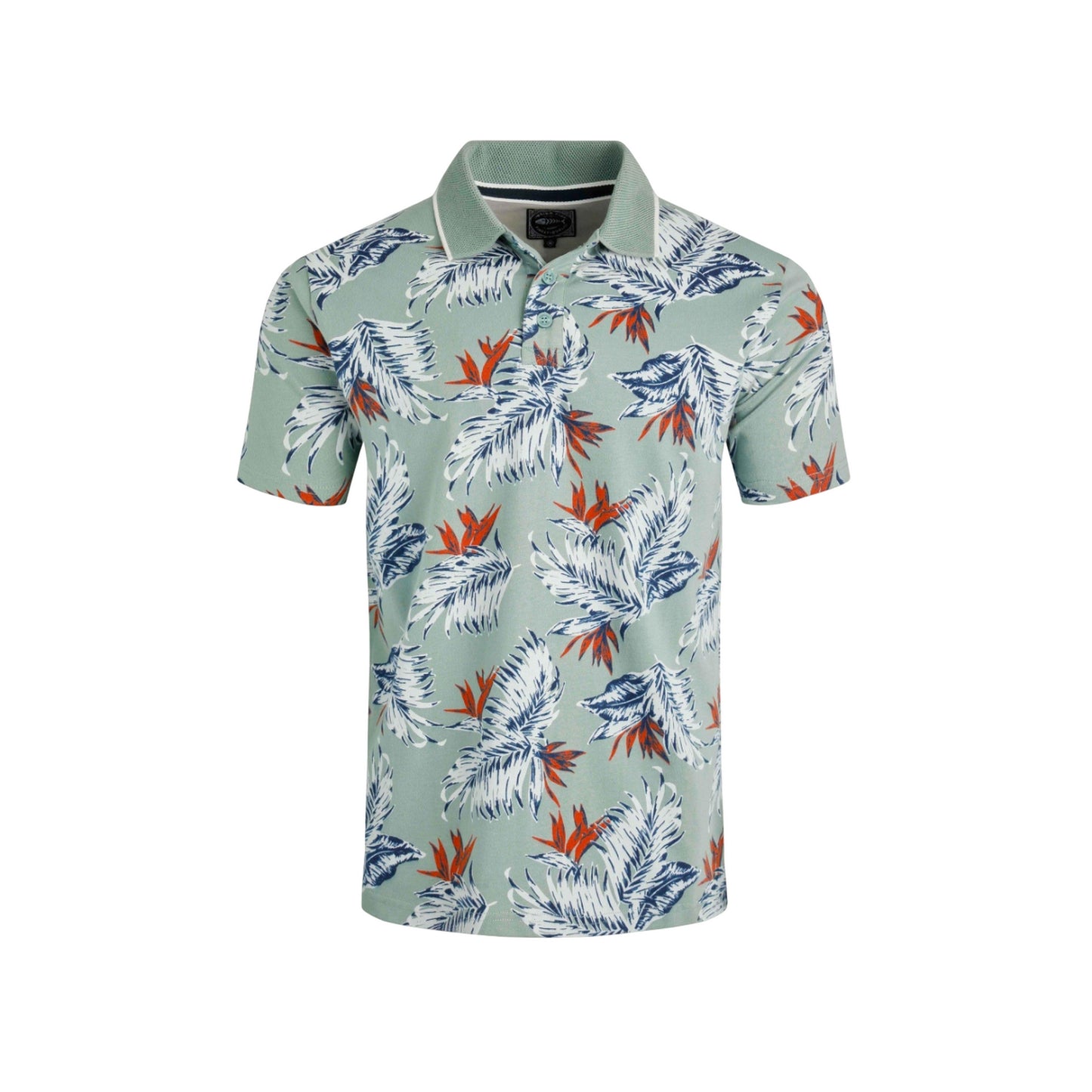 Mineral Blue - Front - Weird Fish Mens Sarat Printed Polo Shirt