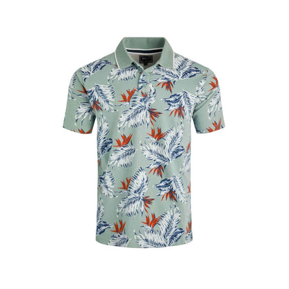 Mineral Blue - Front - Weird Fish Mens Sarat Printed Polo Shirt