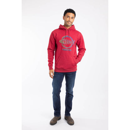 Garnet - Side - Weird Fish Mens Bryant Graphic Print Pull Over Hoodie