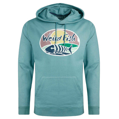 Mineral Blue - Front - Weird Fish Mens Bryant Graphic Print Pull Over Hoodie