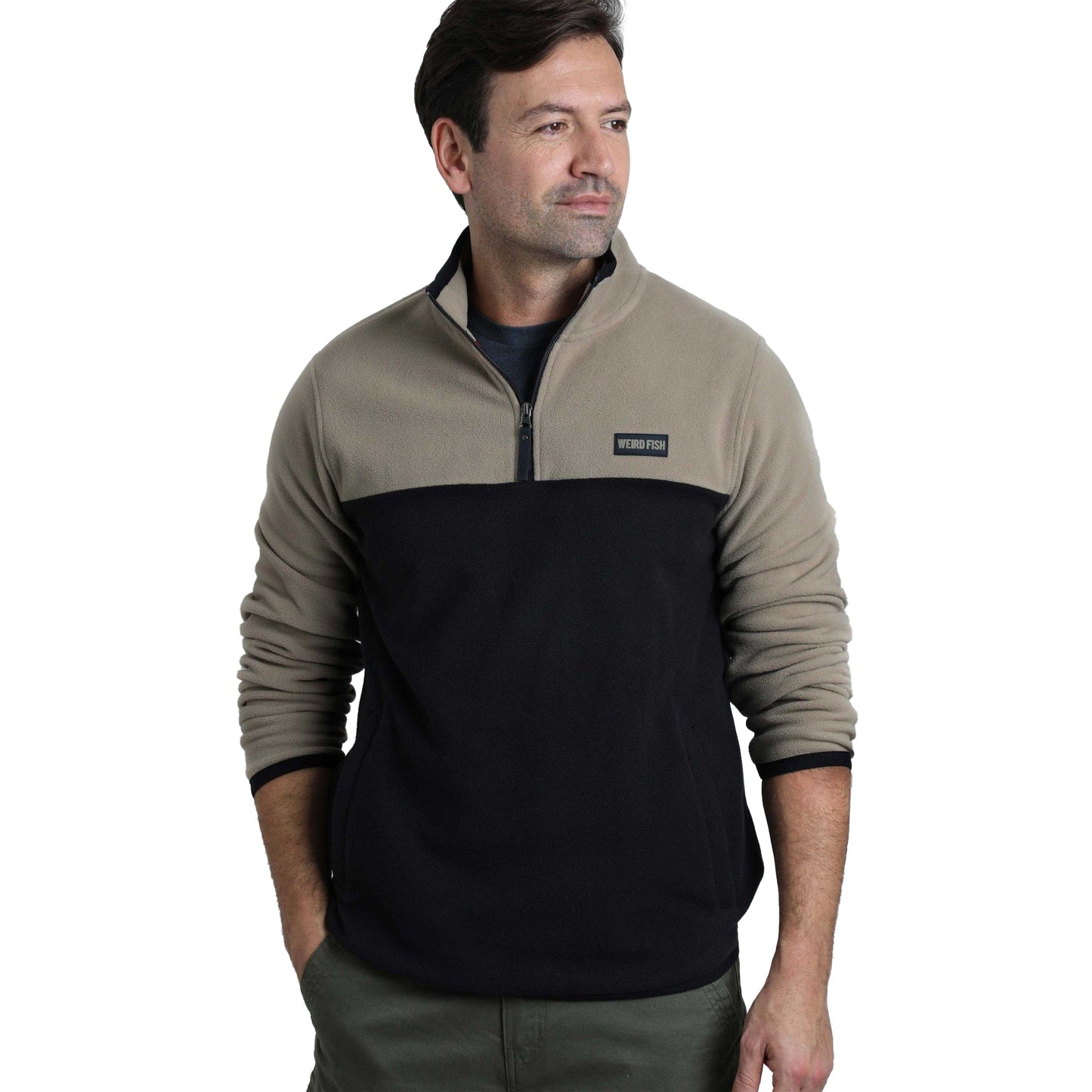 Flintstone - Side - Weird Fish Mens Tristan Micro Quarter Zip Fleece Top