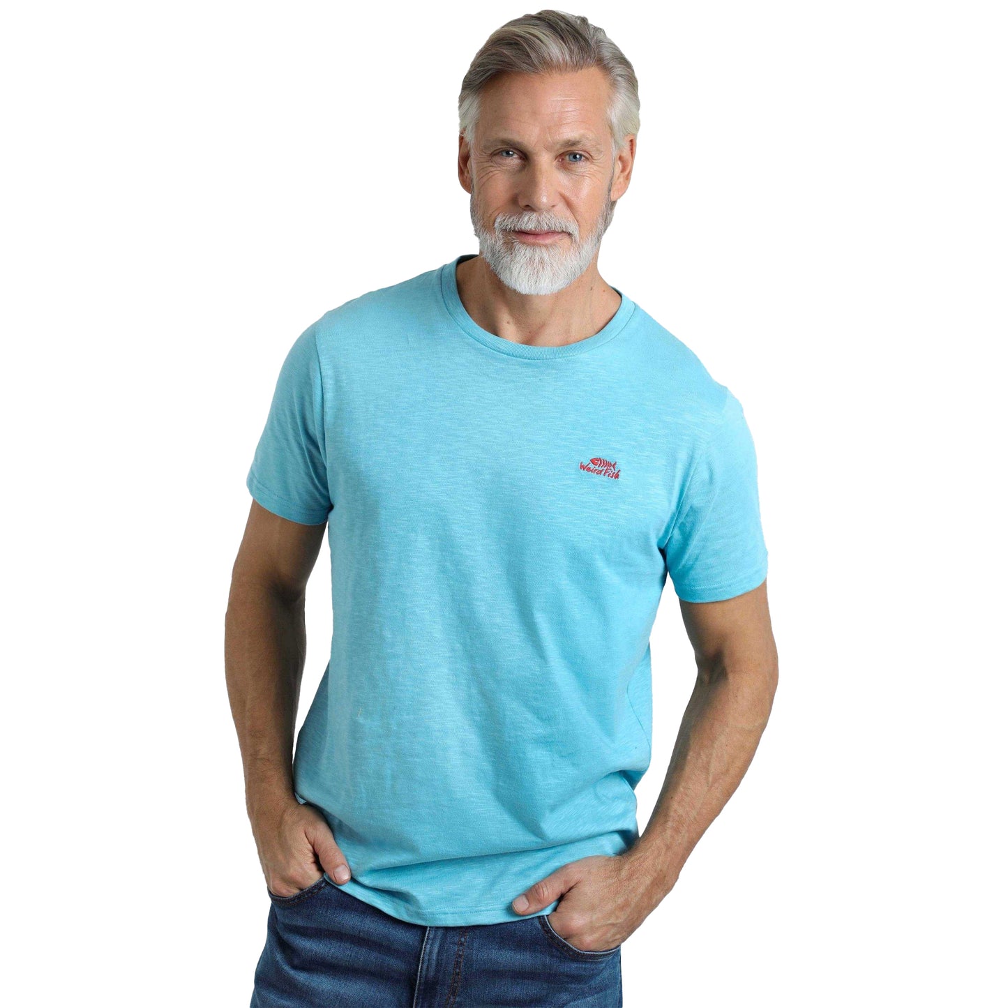 Sky Blue - Side - Weird Fish Mens Fished Branded T-Shirt