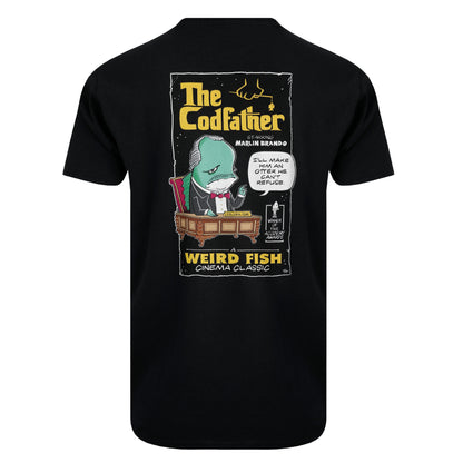 Black - Back - Weird Fish Mens Codfather Back Print T-Shirt