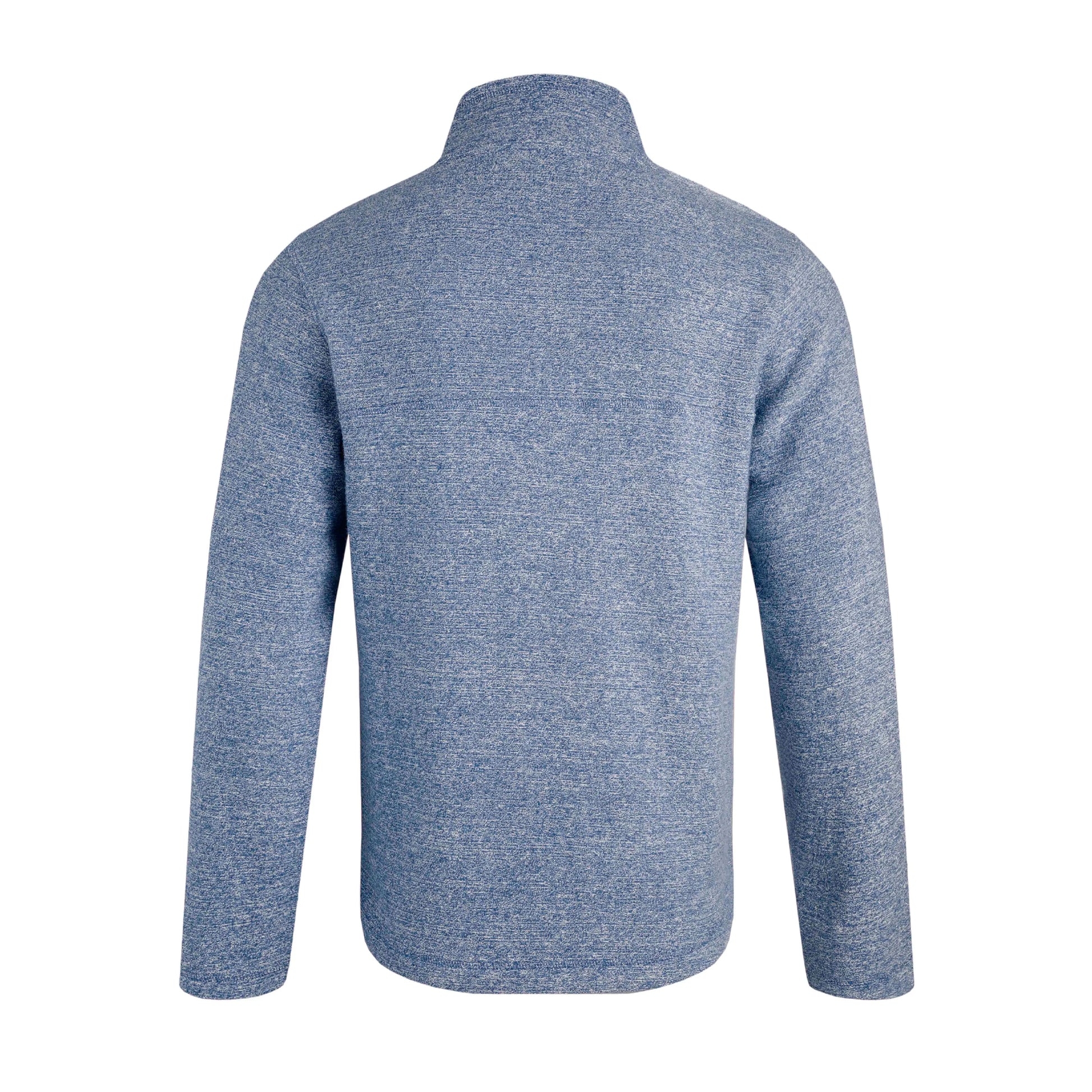 Mid Blue - Back - Weird Fish Mens Laramie Snow Marl Quarter Zip Fleece