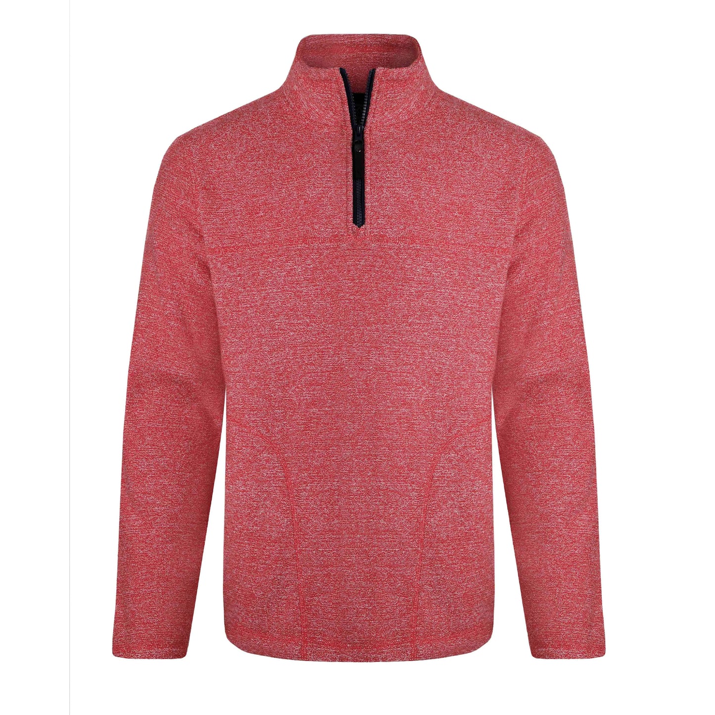 Tango Red - Front - Weird Fish Mens Laramie Snow Marl Quarter Zip Fleece