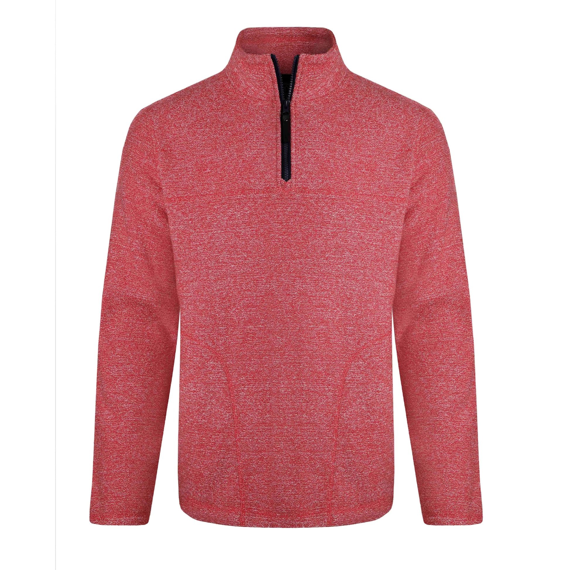 Tango Red - Front - Weird Fish Mens Laramie Snow Marl Quarter Zip Fleece
