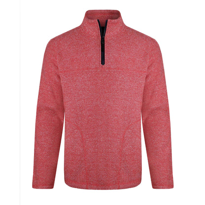 Tango Red - Front - Weird Fish Mens Laramie Snow Marl Quarter Zip Fleece