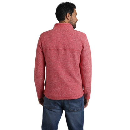 Tango Red - Side - Weird Fish Mens Laramie Snow Marl Quarter Zip Fleece