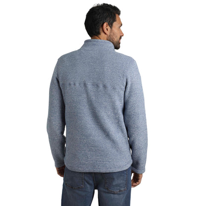 Mid Blue - Side - Weird Fish Mens Laramie Snow Marl Quarter Zip Fleece
