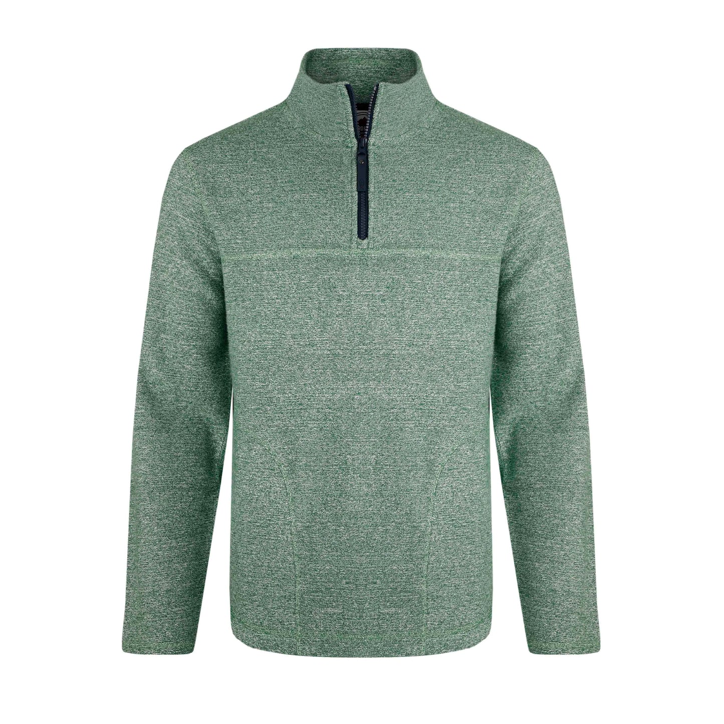 Olive - Front - Weird Fish Mens Laramie Snow Marl Quarter Zip Fleece