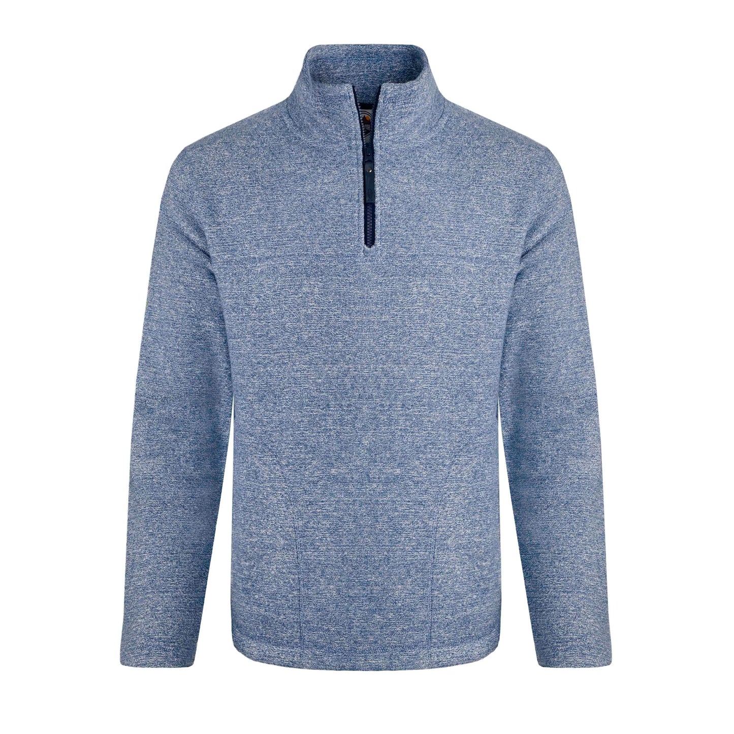 Mid Blue - Front - Weird Fish Mens Laramie Snow Marl Quarter Zip Fleece