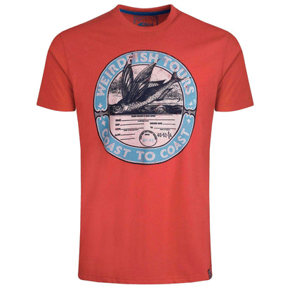 Retro Red - Front - Weird Fish Mens Coasting Graphic T-Shirt