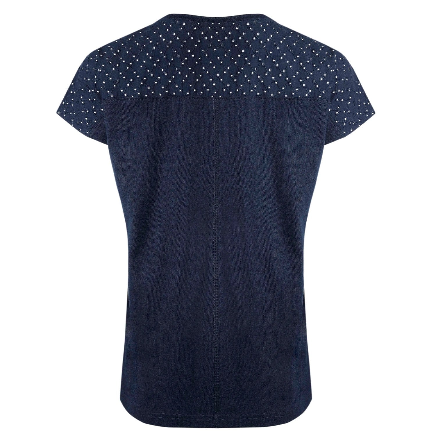 Navy - Back - Weird Fish Womens-Ladies Pernille Cut Out T-Shirt