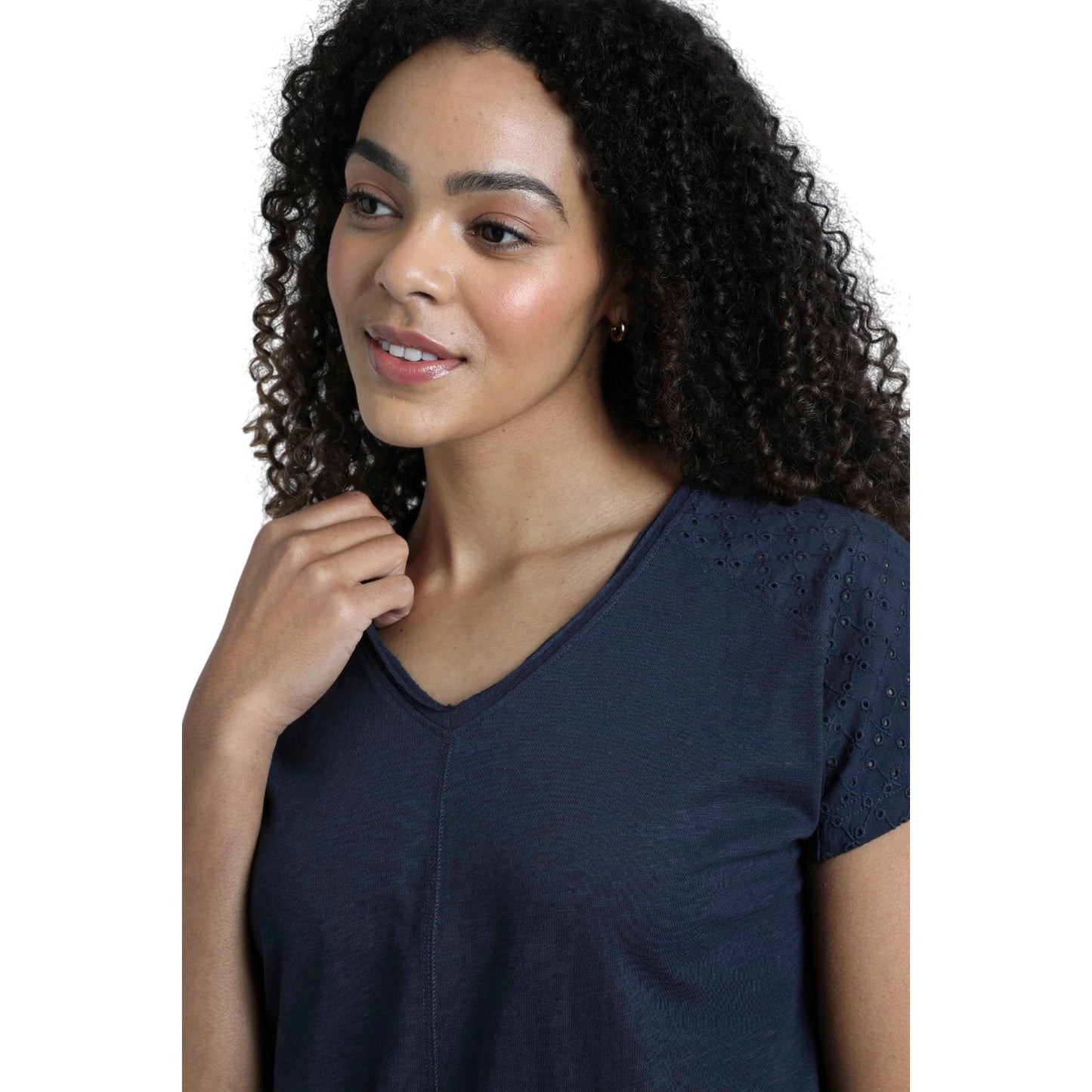 Navy - Lifestyle - Weird Fish Womens-Ladies Pernille Cut Out T-Shirt