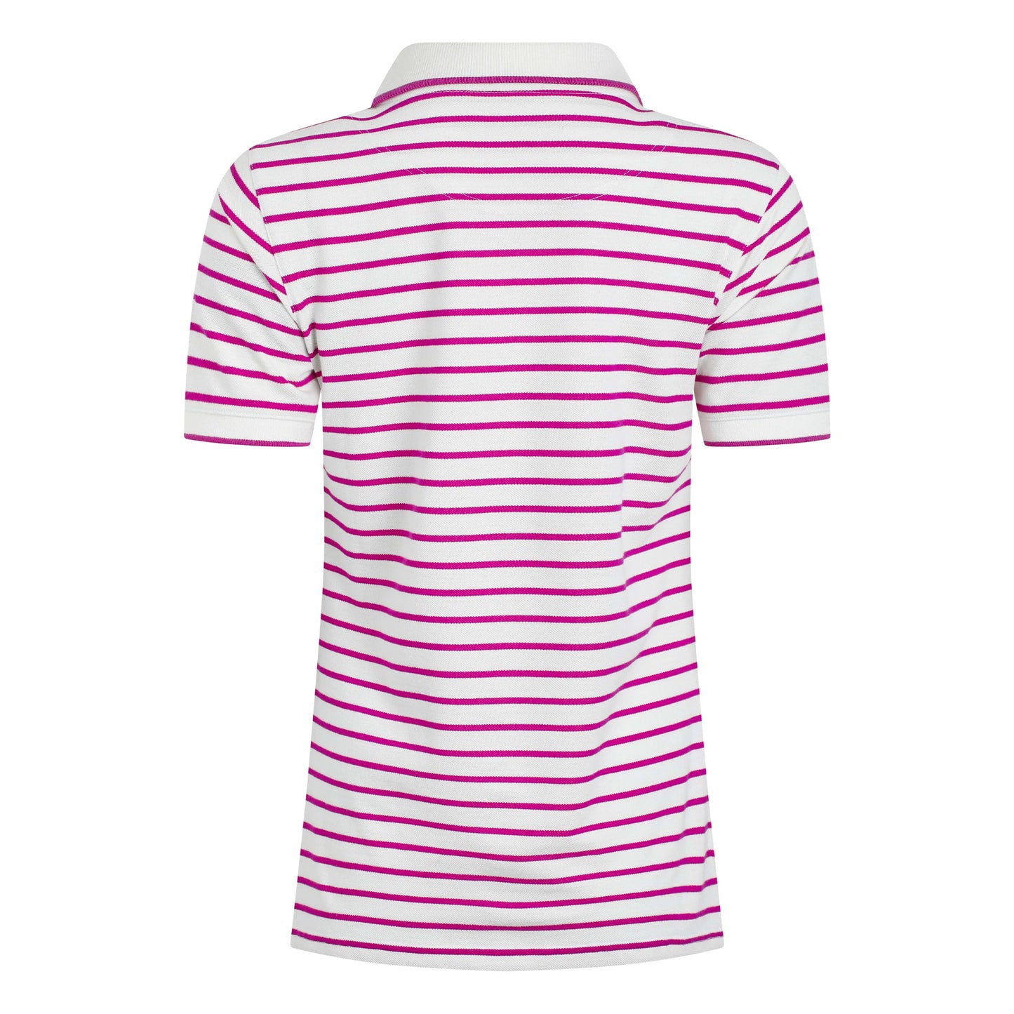 Dark Raspberry - Back - Weird Fish Womens-Ladies Janely Striped Pique Polo Shirt
