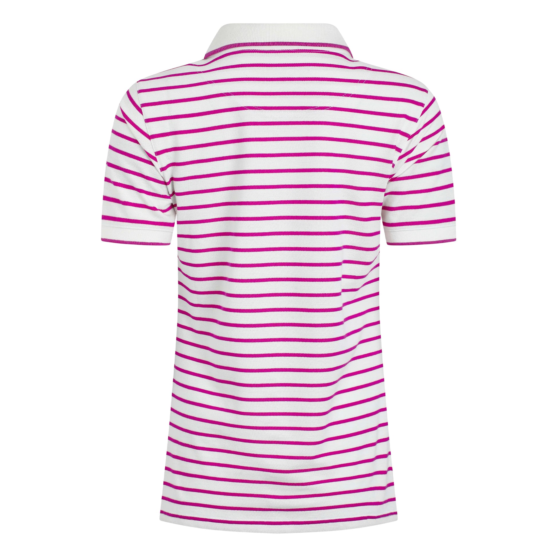 Dark Raspberry - Back - Weird Fish Womens-Ladies Janely Striped Pique Polo Shirt