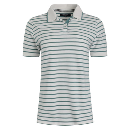 Mineral Blue - Front - Weird Fish Womens-Ladies Janely Striped Pique Polo Shirt