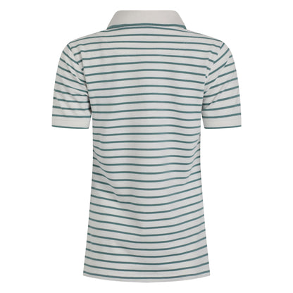 Mineral Blue - Back - Weird Fish Womens-Ladies Janely Striped Pique Polo Shirt