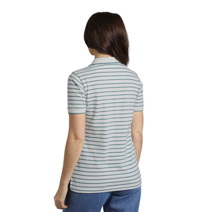 Mineral Blue - Lifestyle - Weird Fish Womens-Ladies Janely Striped Pique Polo Shirt