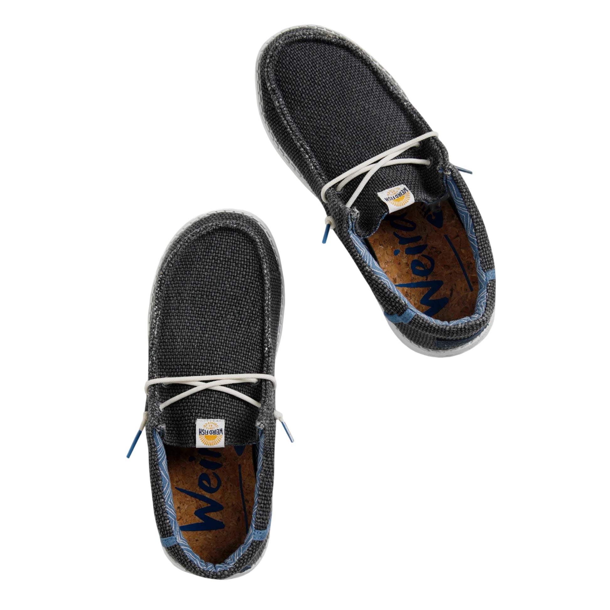 Navy - Side - Weird Fish Mens Danio Canvas Slip-on Shoes