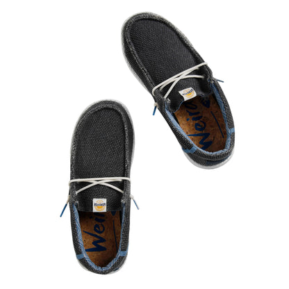 Navy - Side - Weird Fish Mens Danio Canvas Slip-on Shoes