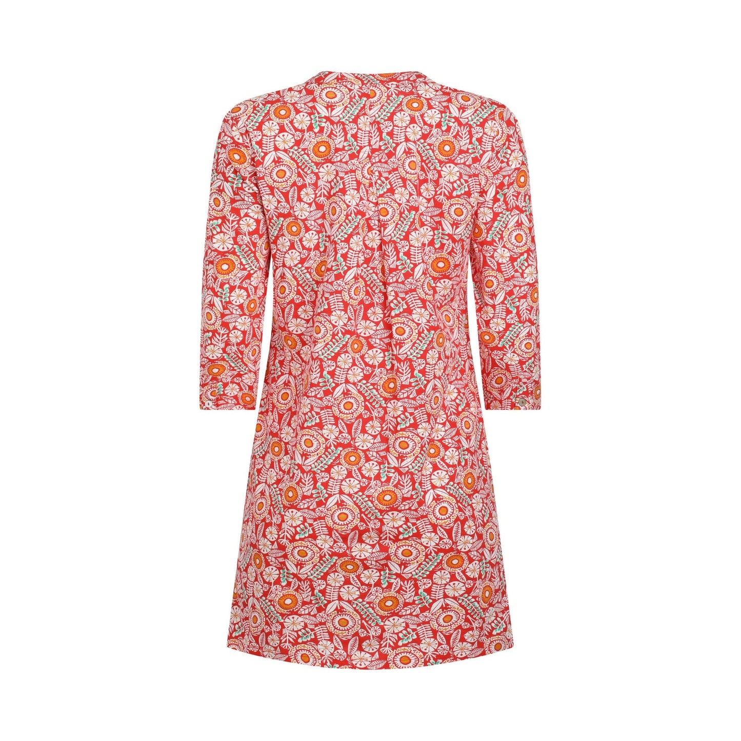 Tango Red - Back - Weird Fish Womens-Ladies Ava Printed Slub Tunic