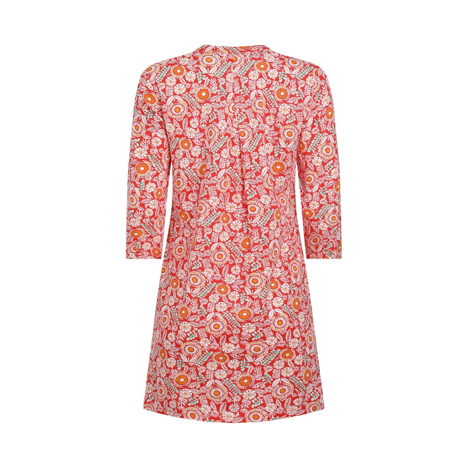 Tango Red - Back - Weird Fish Womens-Ladies Ava Printed Slub Tunic