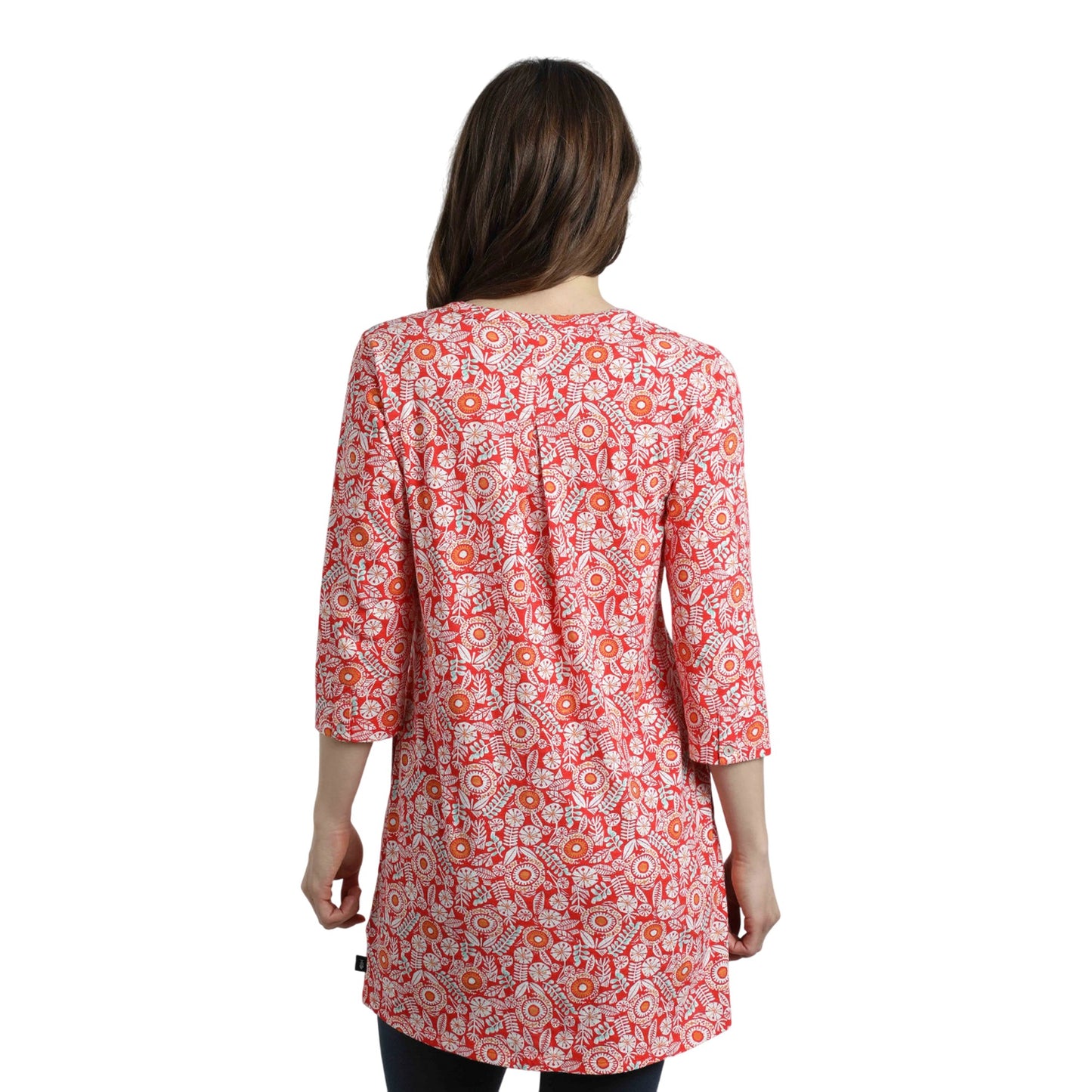Tango Red - Lifestyle - Weird Fish Womens-Ladies Ava Printed Slub Tunic