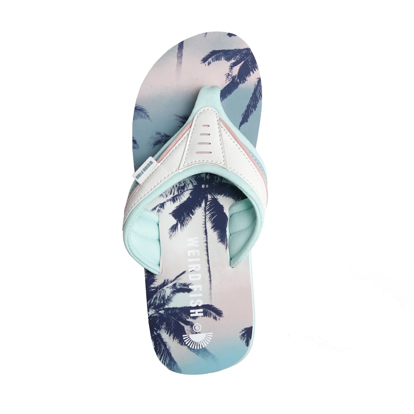 Aqua Marine - Back - Weird Fish Womens-Ladies Thurleston Palm Tree Flip Flops