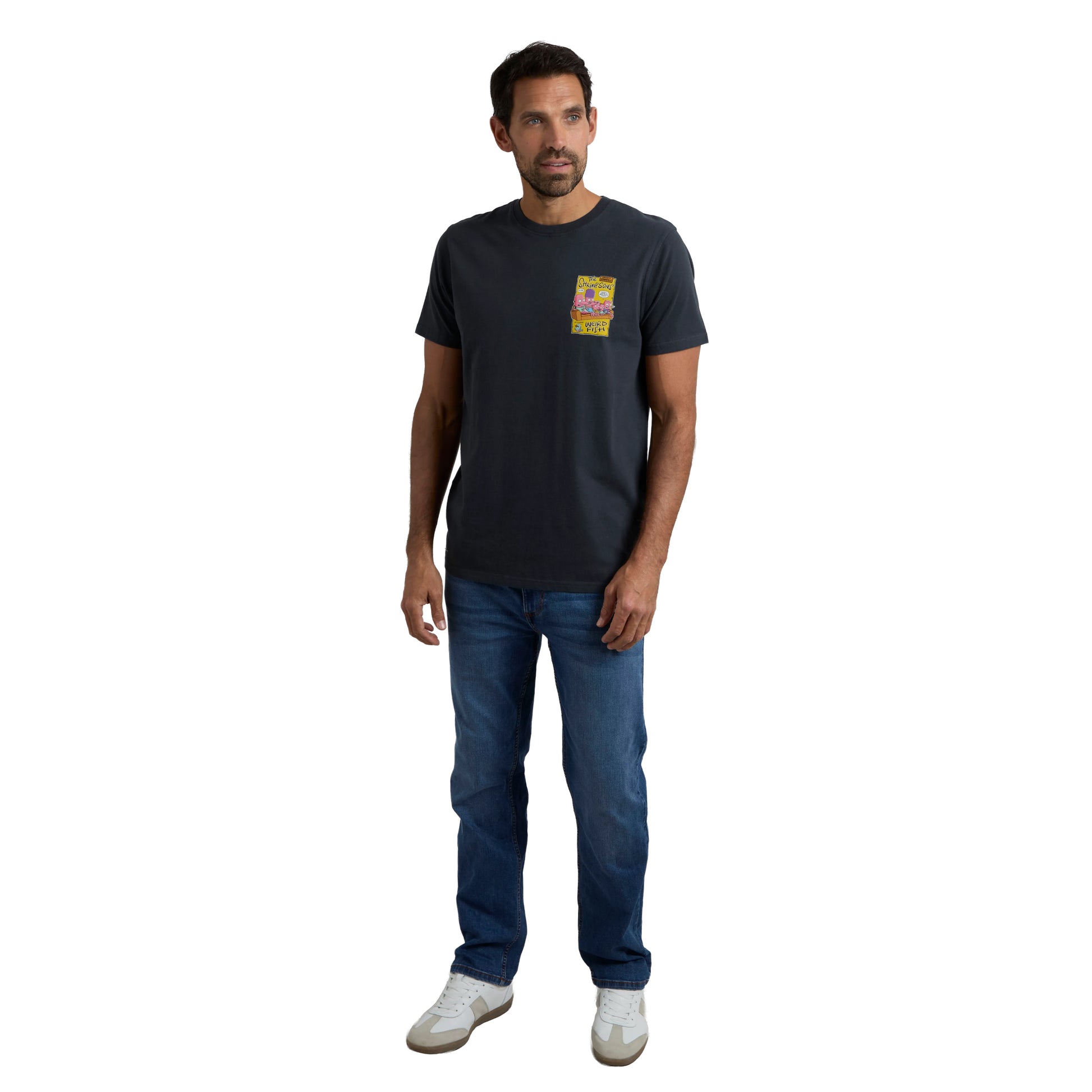 Navy - Lifestyle - Weird Fish Mens Shrimpsons Back Print T-Shirt