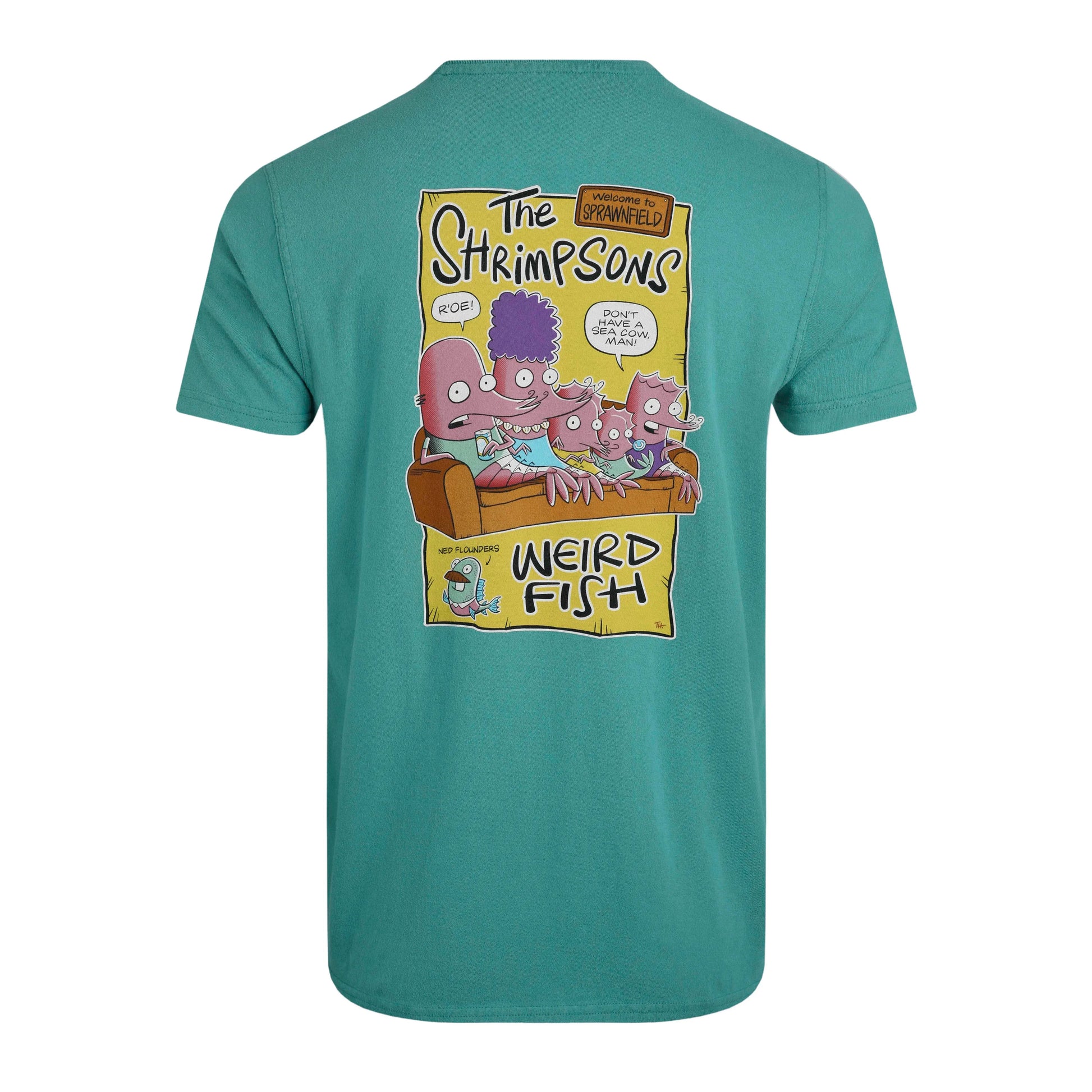 Viridis - Back - Weird Fish Mens Shrimpsons Back Print T-Shirt