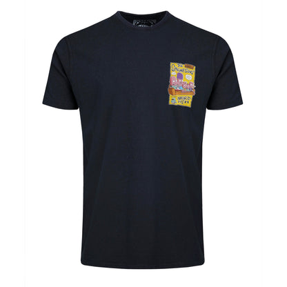 Navy - Front - Weird Fish Mens Shrimpsons Back Print T-Shirt