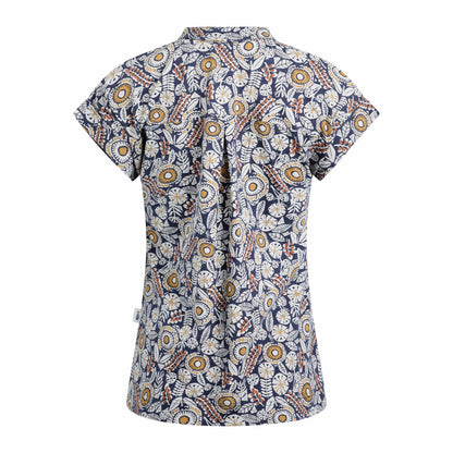 Navy - Side - Weird Fish Womens-Ladies Alia Printed Jersey Top
